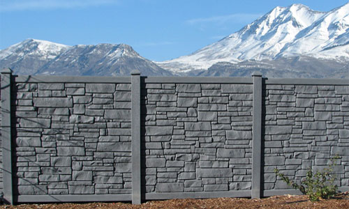 Commercial Stone Look Vinyl Fence